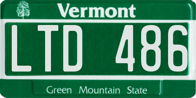 VT license plate LTD486