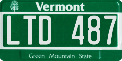 VT license plate LTD487