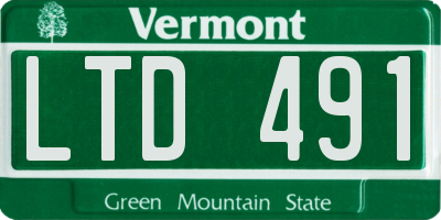 VT license plate LTD491
