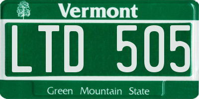 VT license plate LTD505
