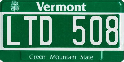 VT license plate LTD508