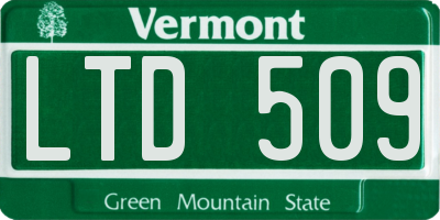VT license plate LTD509