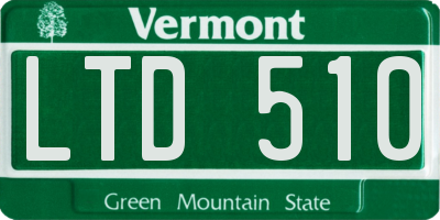 VT license plate LTD510