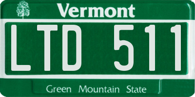 VT license plate LTD511