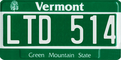 VT license plate LTD514