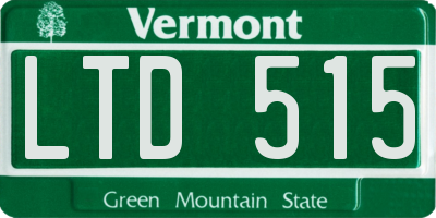 VT license plate LTD515