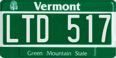 VT license plate LTD517