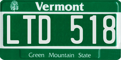 VT license plate LTD518