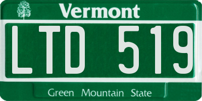VT license plate LTD519