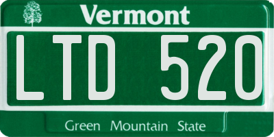 VT license plate LTD520