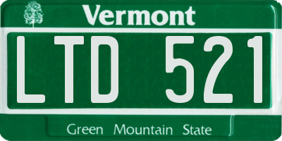 VT license plate LTD521