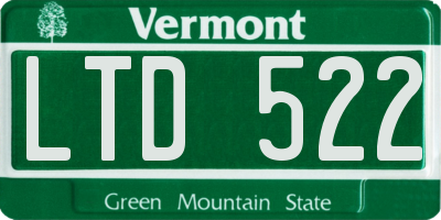 VT license plate LTD522