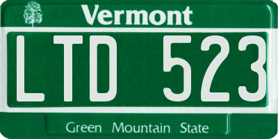 VT license plate LTD523