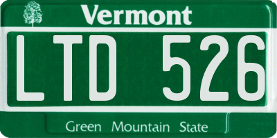 VT license plate LTD526