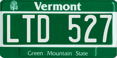 VT license plate LTD527