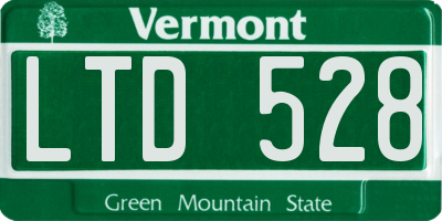 VT license plate LTD528