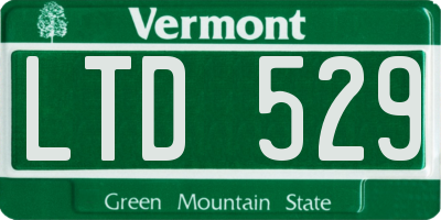 VT license plate LTD529