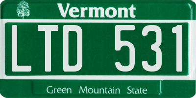 VT license plate LTD531