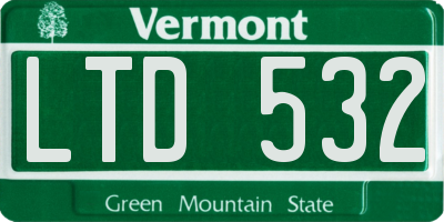 VT license plate LTD532