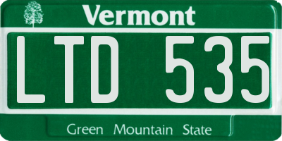 VT license plate LTD535