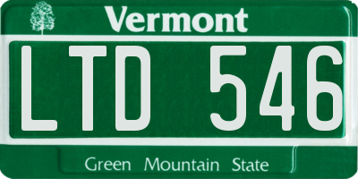 VT license plate LTD546