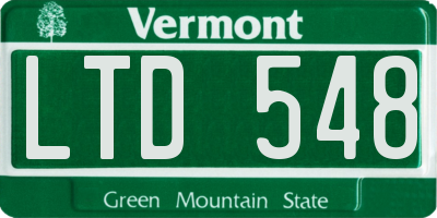 VT license plate LTD548