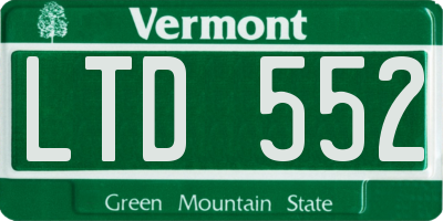 VT license plate LTD552