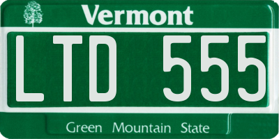 VT license plate LTD555