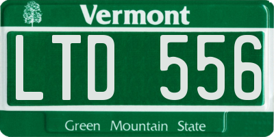 VT license plate LTD556