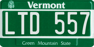 VT license plate LTD557