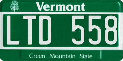VT license plate LTD558