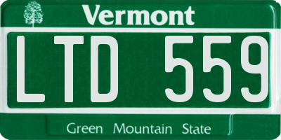 VT license plate LTD559