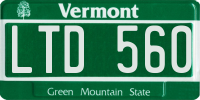 VT license plate LTD560