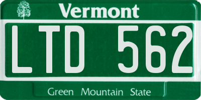 VT license plate LTD562