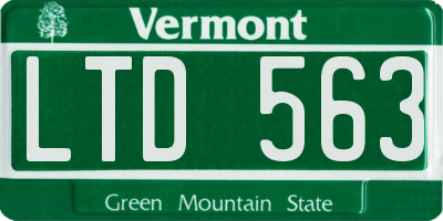VT license plate LTD563