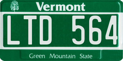 VT license plate LTD564