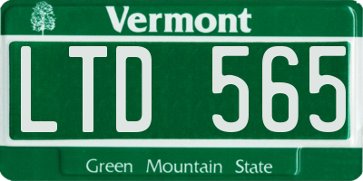 VT license plate LTD565
