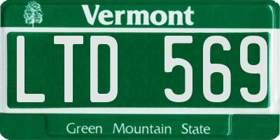 VT license plate LTD569