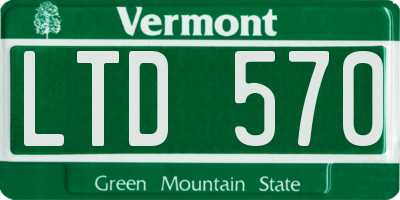 VT license plate LTD570