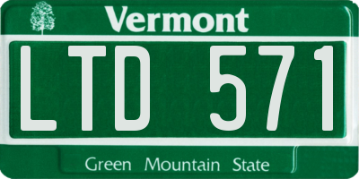 VT license plate LTD571