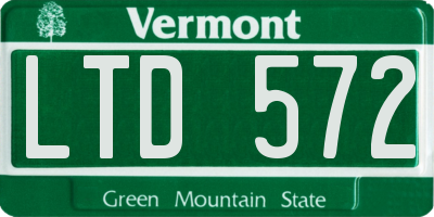 VT license plate LTD572