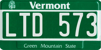 VT license plate LTD573