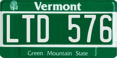 VT license plate LTD576
