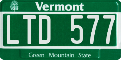 VT license plate LTD577