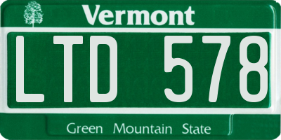 VT license plate LTD578