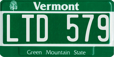 VT license plate LTD579