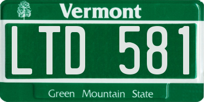VT license plate LTD581