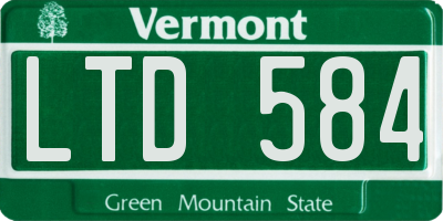 VT license plate LTD584