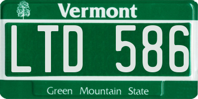VT license plate LTD586