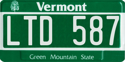 VT license plate LTD587